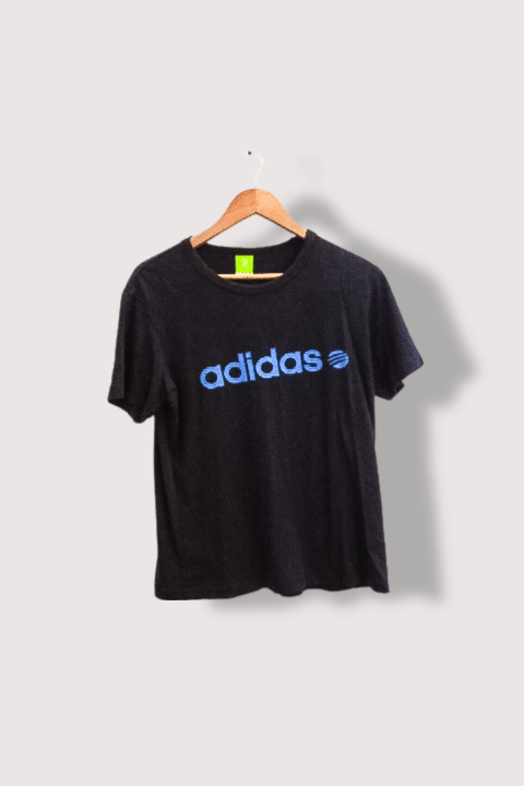 Vintage black Adidas big logo print mens medium tees