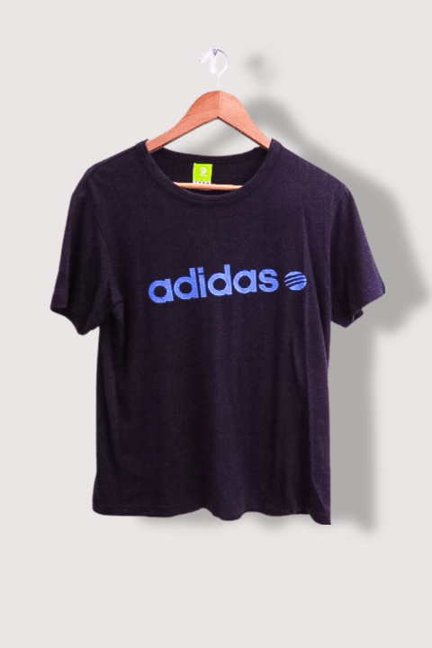 Vintage black Adidas big logo print mens medium tees