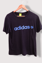Vintage black Adidas big logo print mens medium tees