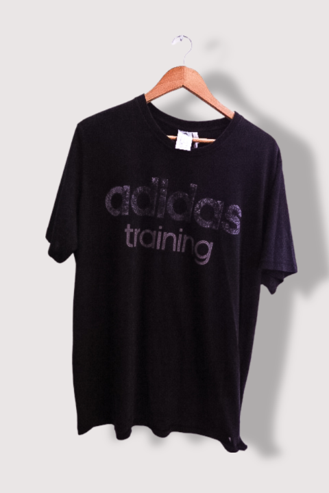 Vintage Black Adidas Training print mens tees XL