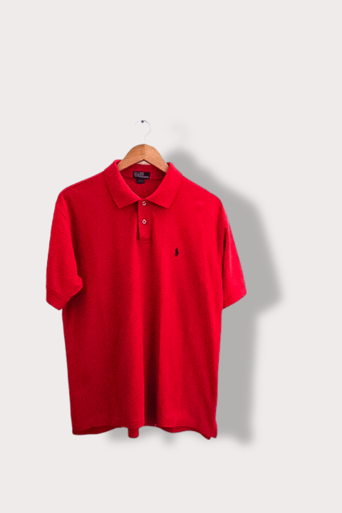 Vintage red large polo ralph lauren mens polo shirt