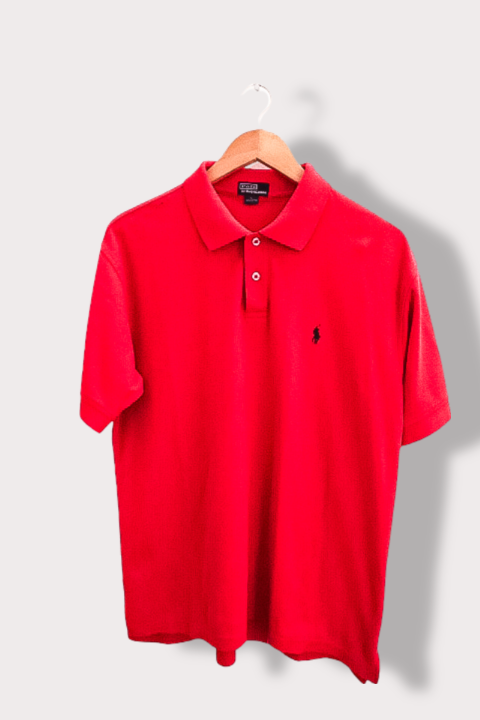 Vintage red large polo ralph lauren mens polo shirt