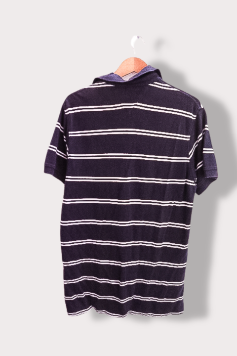 Vintage Tommy Hilfiger black stripe mens polo short sleeve shirt