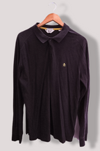 Vintage Original Penguin heritage slim fit mens black long sleeve polo tees XL