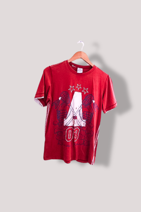 Vintage red Adidas A01 print large mens tees