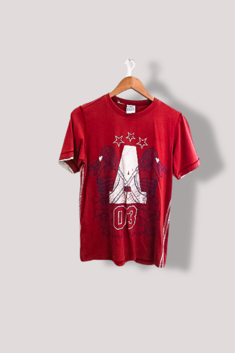 Vintage red Adidas A01 print large mens tees