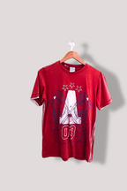 Vintage red Adidas A01 print large mens tees