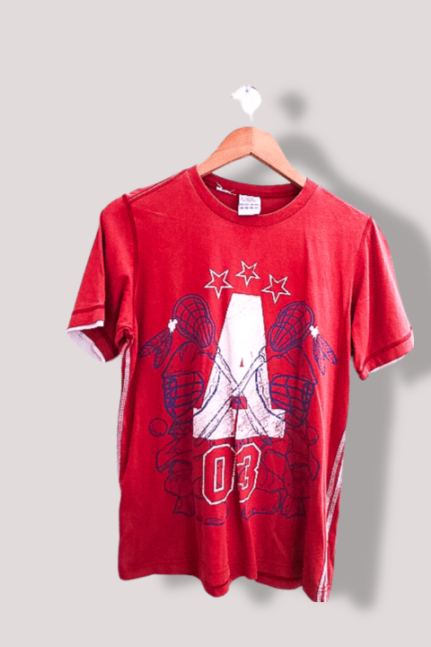 Vintage red Adidas A01 print large mens tees