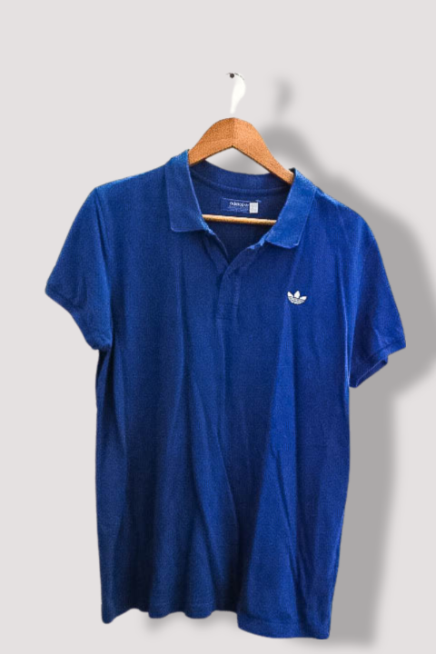 Vintage Adidas Blue regular fit mens medium polo shirt