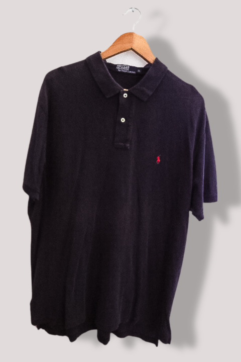 Vintage black polo ralph lauren regular fit mens short sleeve polo shirt XL