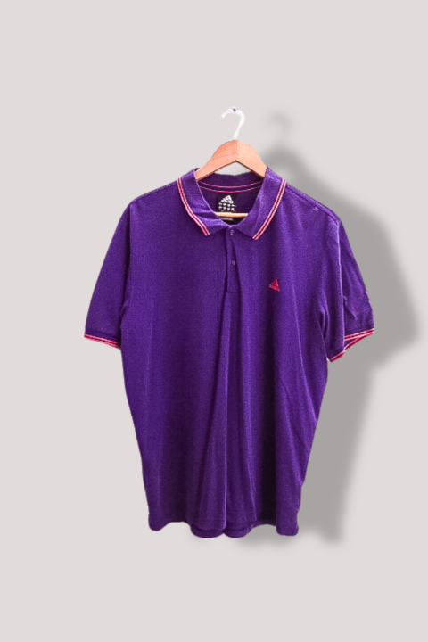 Vintage Adidas Clima365 purple mens short sleeve polo shirt XL