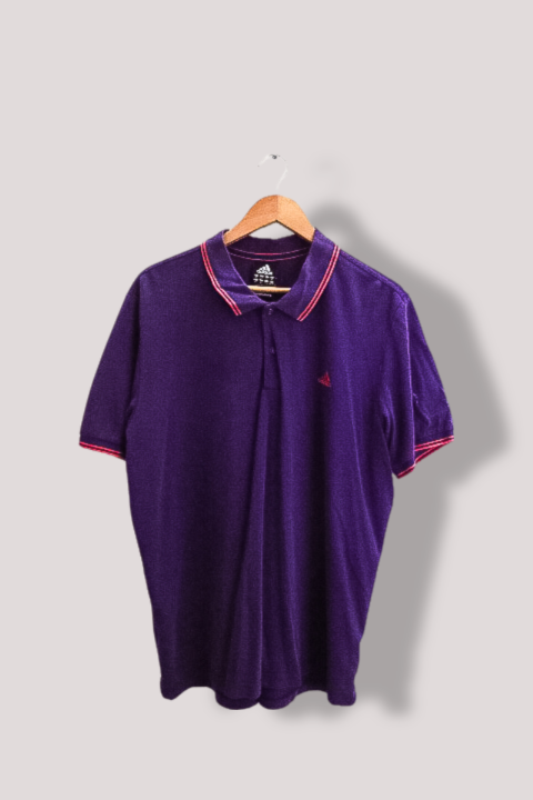 Vintage Adidas Clima365 purple mens short sleeve polo shirt XL