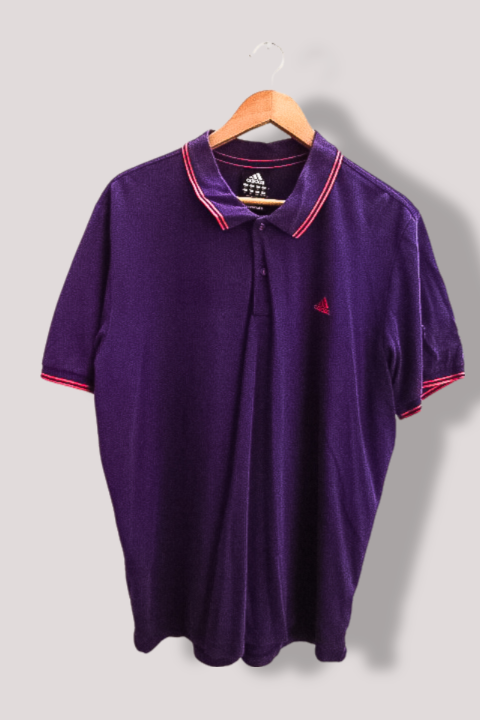 Vintage Adidas Clima365 purple mens short sleeve polo shirt XL