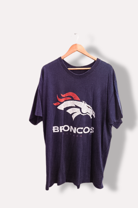 Vintage Broncos Denver navy blue polyester tees XXL