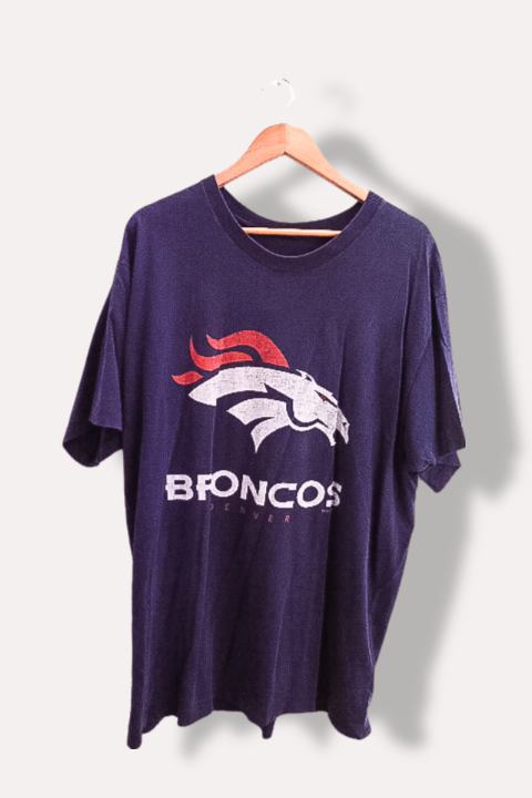 Vintage Broncos Denver navy blue polyester tees XXL