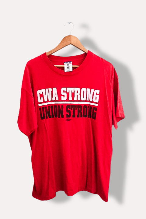 Vintage Red CWA union strong print mens tees XL