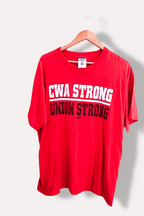 Vintage Red CWA union strong print mens tees XL