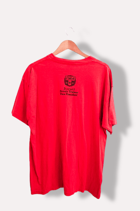 Vintage Red CWA union strong print mens tees XL