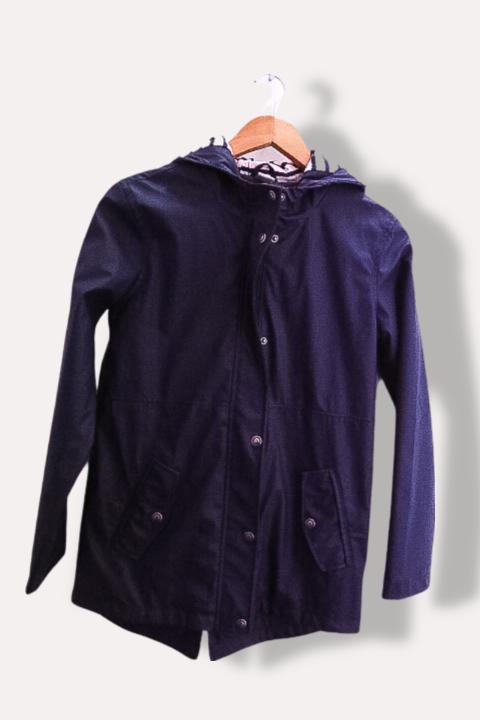Vintage blue waterproof medium hoodie jacket