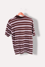 Vintage U.S POLO ASSN. Brown Multi Stripe medium polo shirt