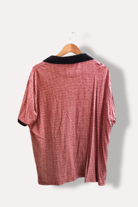 Vintage mens Baileys original wine pattern blue collar polo shirt XXL