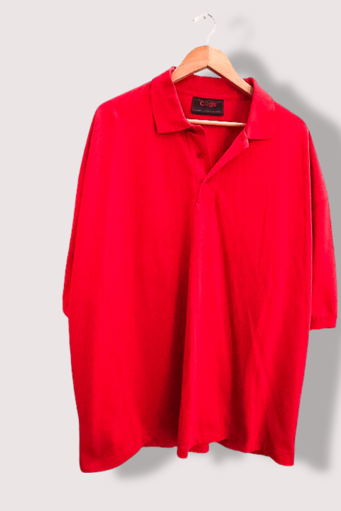 Vintagr Cogs by bluemax red mens short sleeve polo shirt XXXL