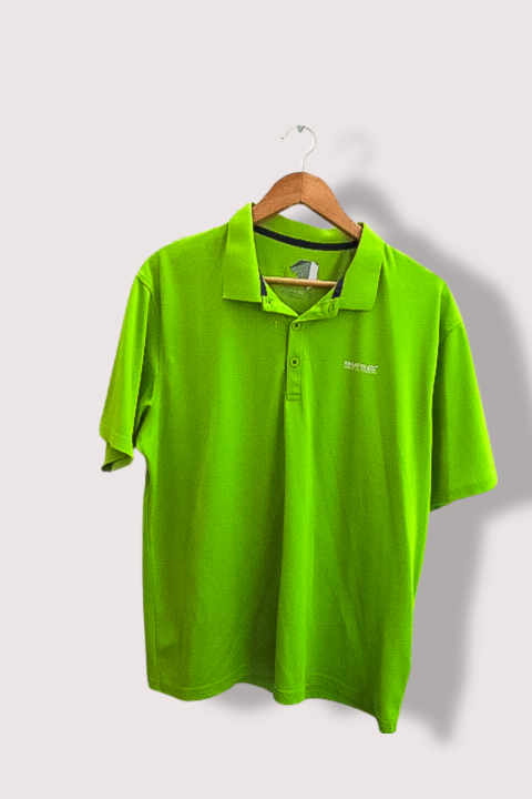 Vintage Regatta Great Outdoor neon green mens polo shirt XL