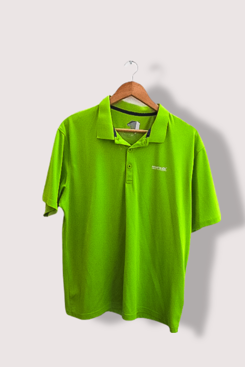 Vintage Regatta Great Outdoor neon green mens polo shirt XL