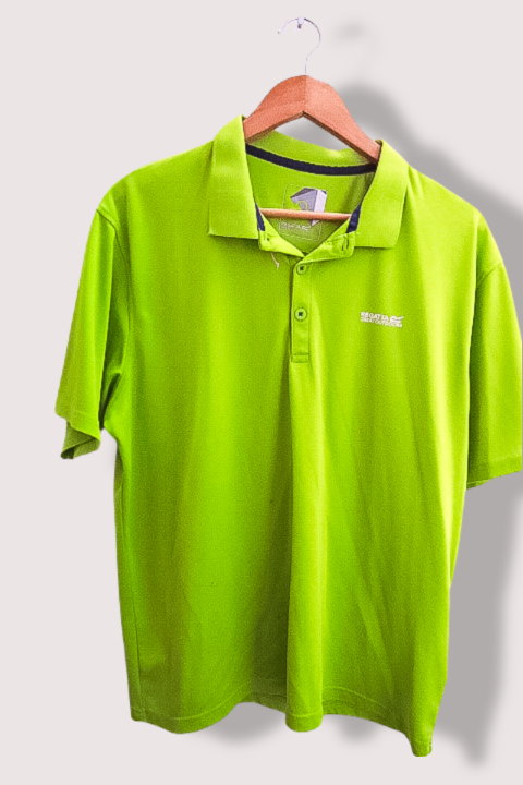 Vintage Regatta Great Outdoor neon green mens polo shirt XL