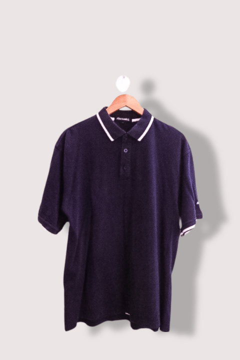 Vintage Footwork navy blue large regular fit mens polo shirt