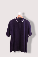 Vintage Footwork navy blue large regular fit mens polo shirt