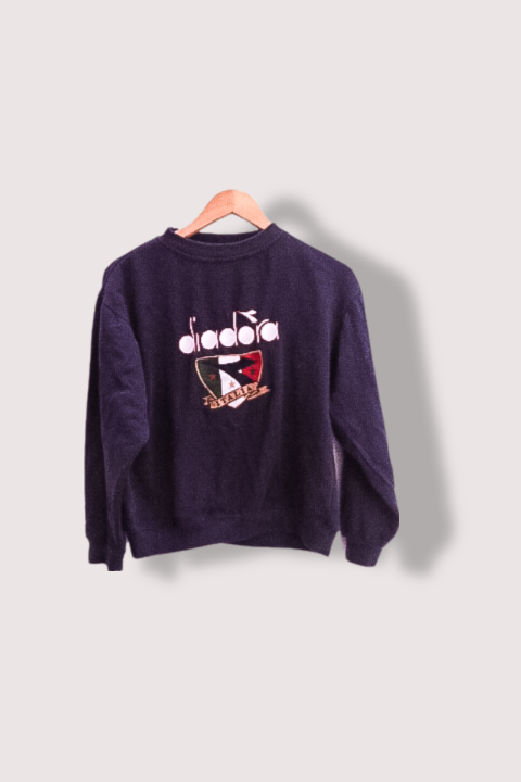 Vintage Diadora Graphics Navy crew neck sweatshirt XS