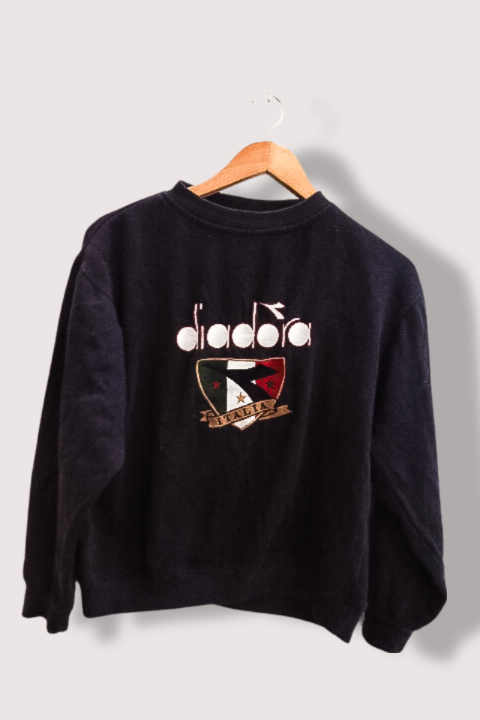 Vintage Diadora Graphics Navy crew neck sweatshirt XS