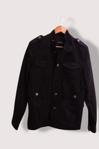 Vintage Zara man black multi pocket military small coat