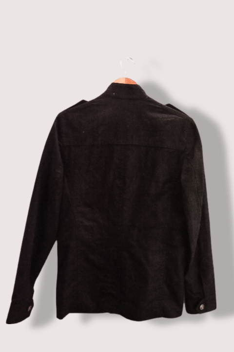 Vintage Zara man black multi pocket military small coat