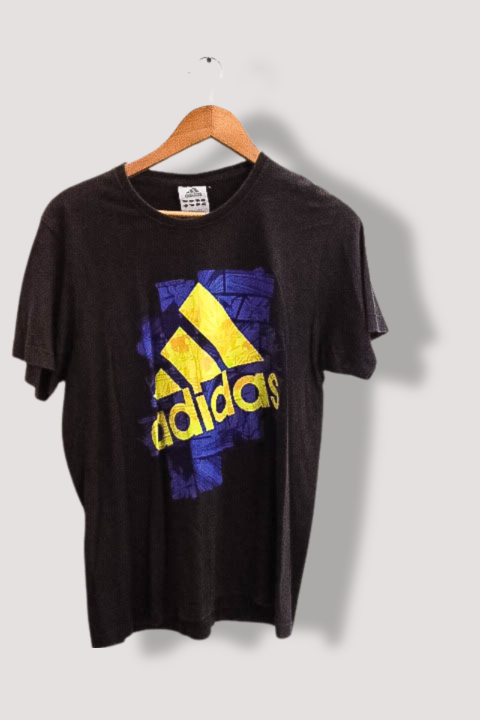 Vintage Black adidas Graphics mens medium short sleeve tshirt
