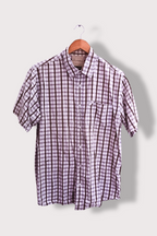 Vintage wrangler cream checkered mens large short sleeve shirt