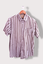Vintage wrangler cream checkered mens large short sleeve shirt
