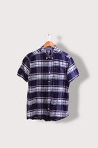 Vintage Superdry blue oxford ultimate checkered short sleeve shirt
