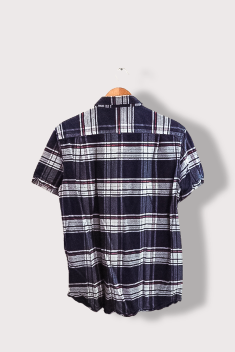 Vintage Superdry blue oxford ultimate checkered short sleeve shirt