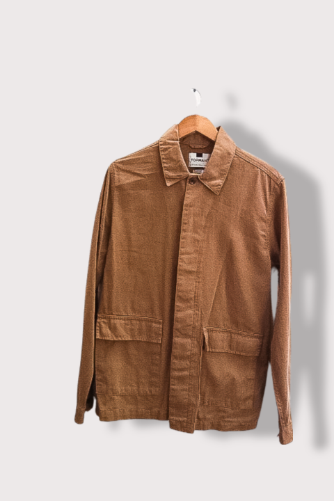 Vintage Topman brown thick small long sleeve overshirt