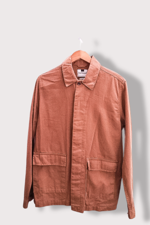 Vintage Topman brown thick small long sleeve overshirt