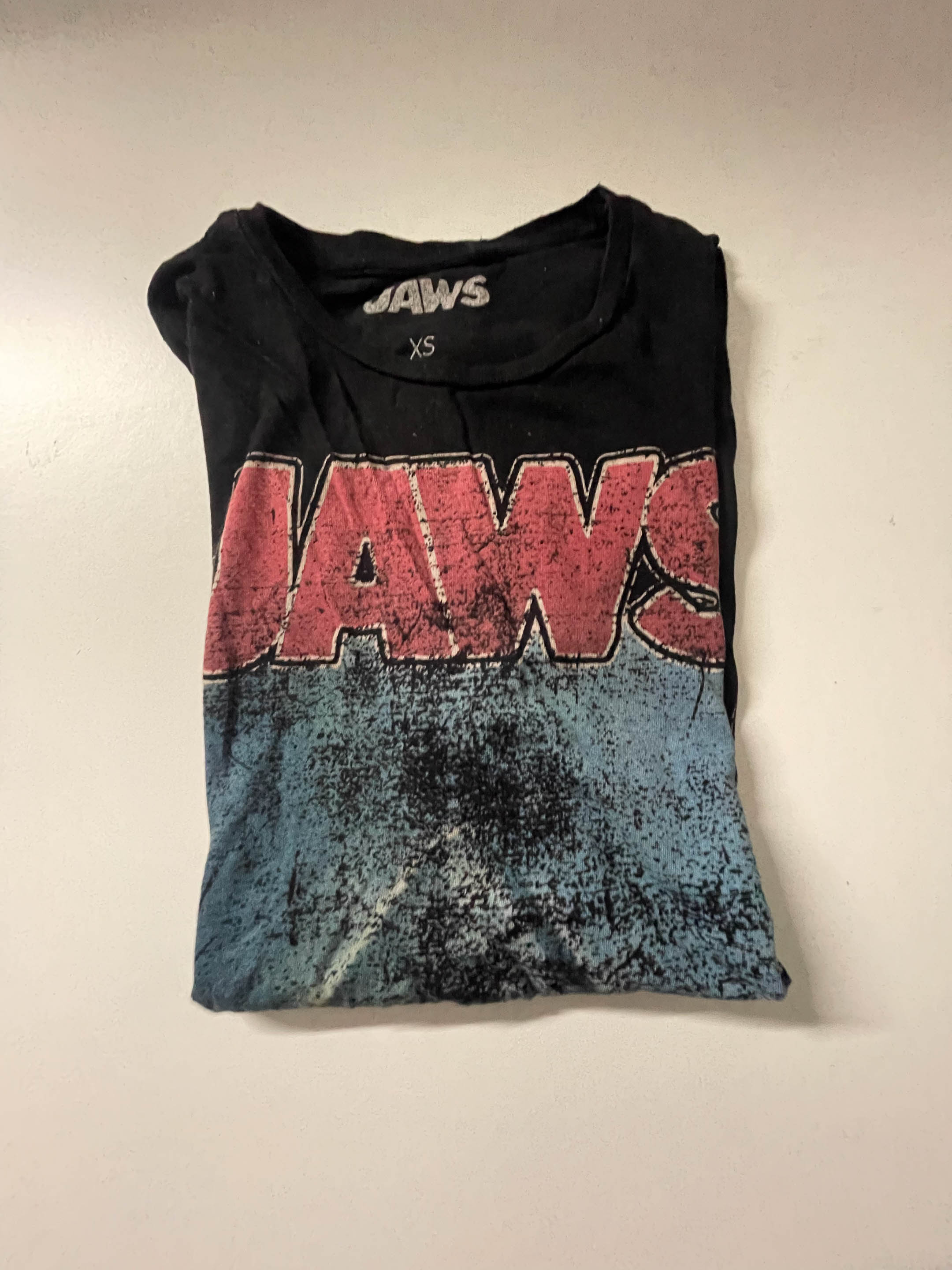 Vintage Black Jaws Graphics mens Xs short sleeve tees