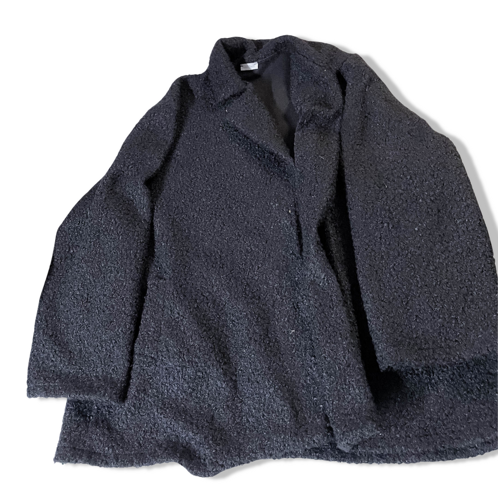 Vintage Women's made in Italy light weight fleece black jacket in L