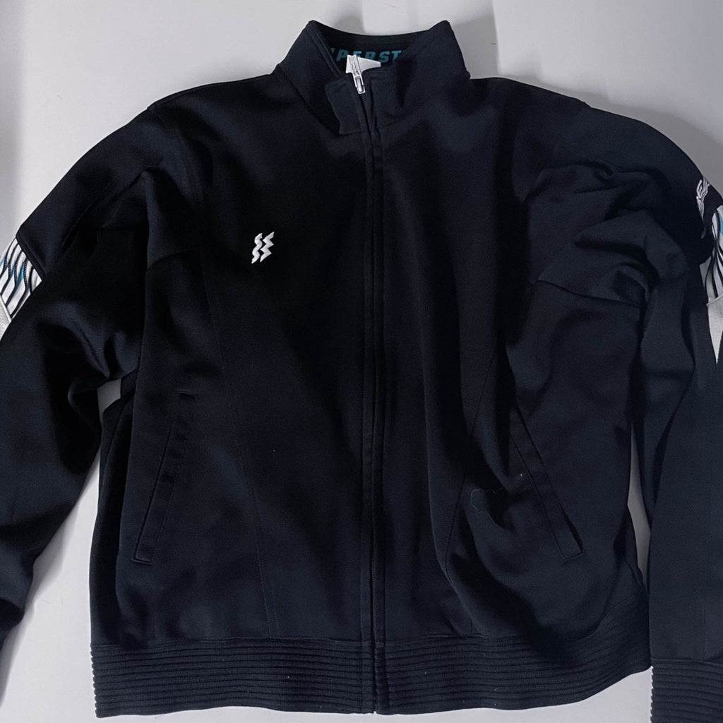 Vintage Black Superstar jaspo full zip windbreaker jacket size S/M