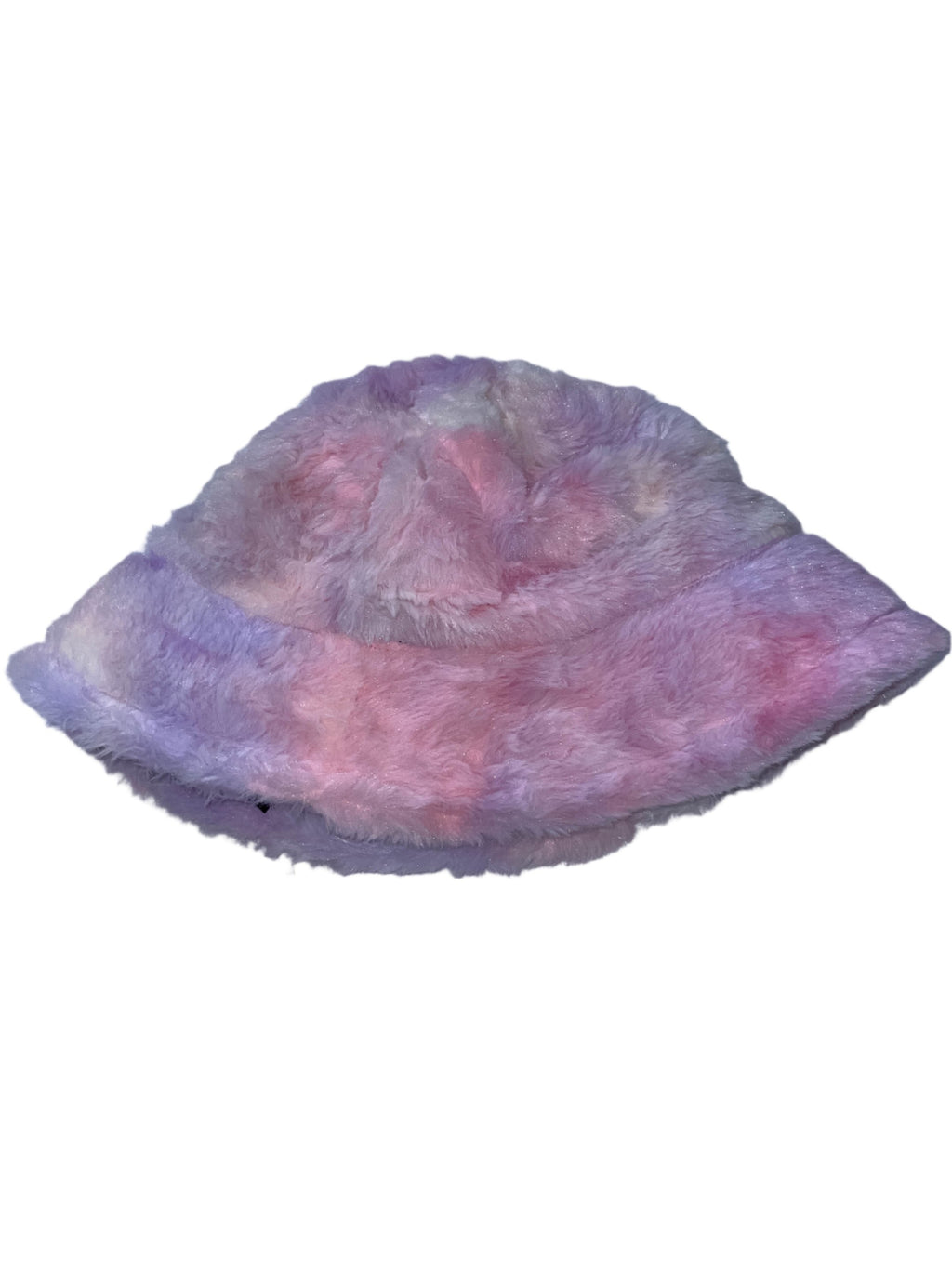 Vintage womens fluffy rainbow bucket hat