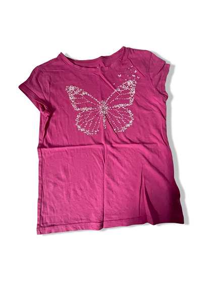 Vintage Womens pink Butterfly embroidery Xs tees