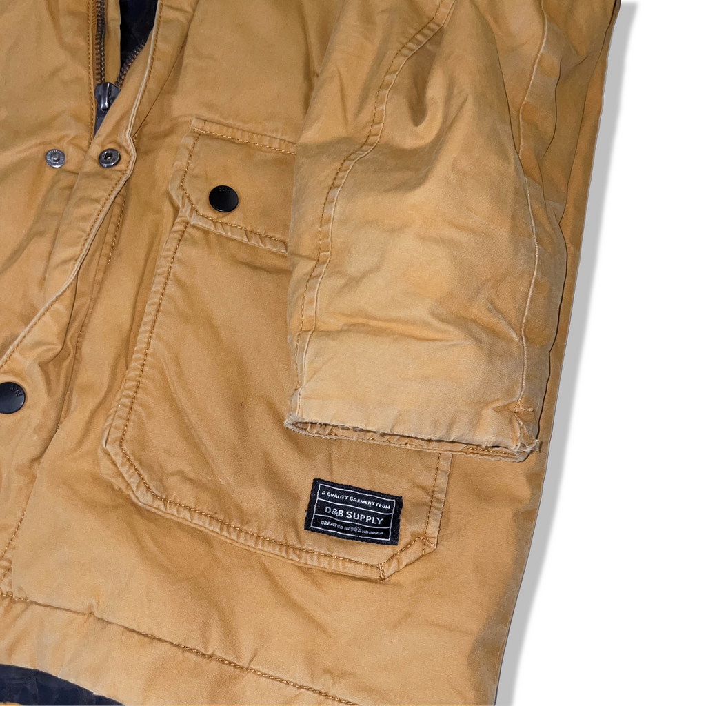 DB supply womens military cotton outershell cream hoodie coat jacket in M | 3644