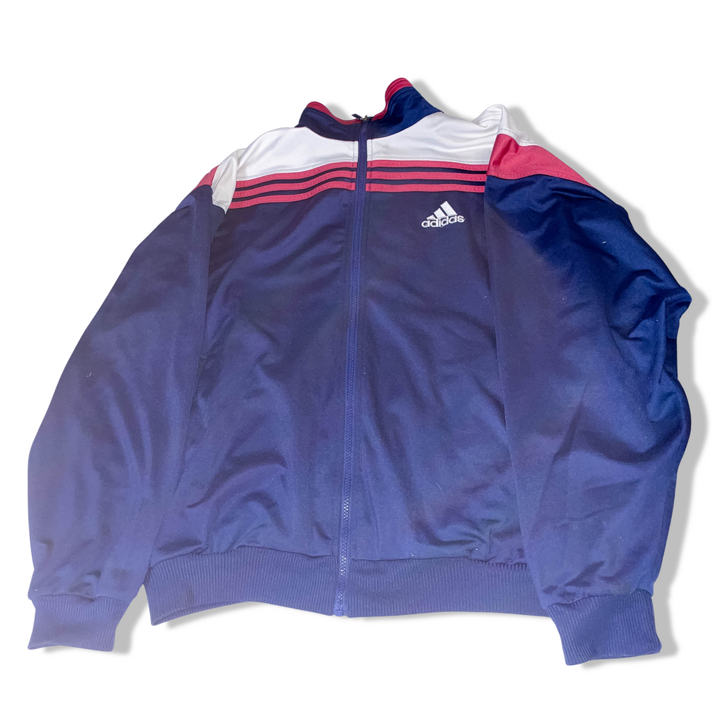 Vintage Adidas men's blue full zip track top in M