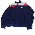 Vintage Adidas men's blue full zip track top in M